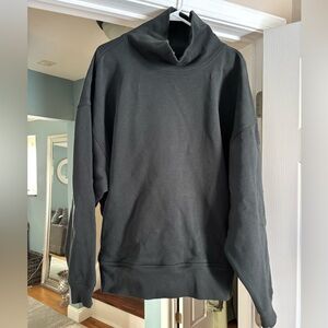 Alo Hazy Mockneck Pullover Sweatshirt Charcoal Green Womens Size L